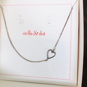STELLA & DOT sterling silver heart necklace